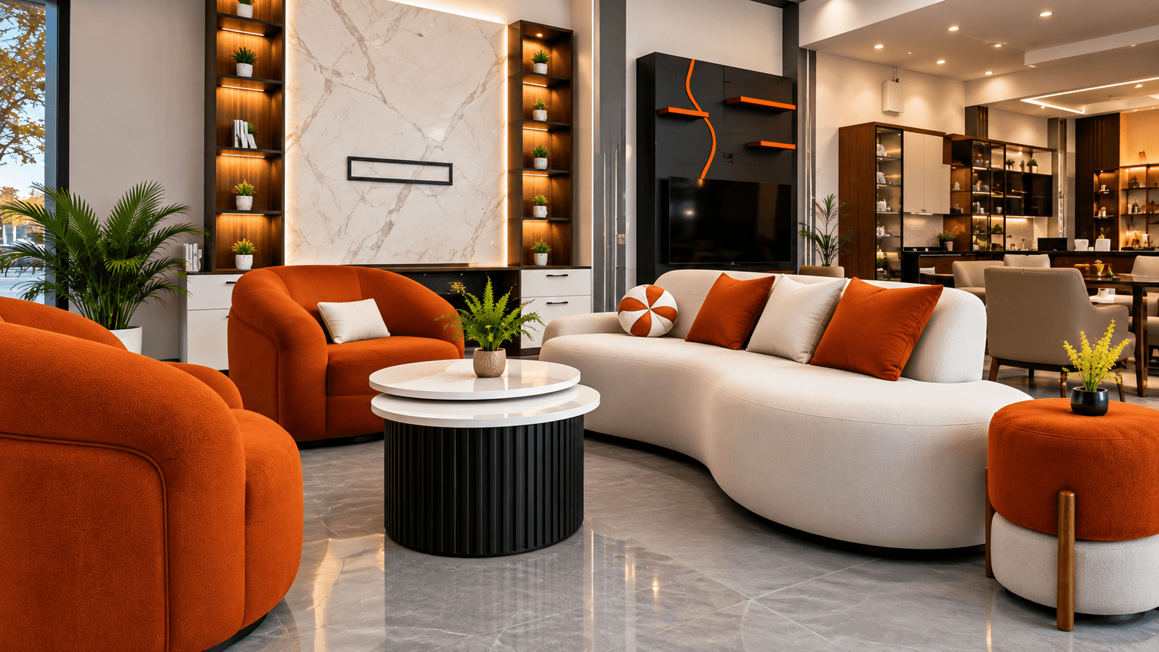 Luxury living room with bespoke furniture